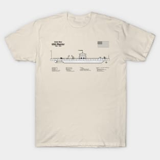 USS Monitor ship. Ironclad of American Civil War - SNDpng T-Shirt